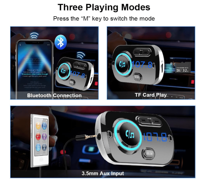 Transmetteur FM Bluetooth | Charge Rapide Double USB - Amascotech - auto
