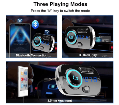 Transmetteur FM Bluetooth | Charge Rapide Double USB - Amascotech - auto
