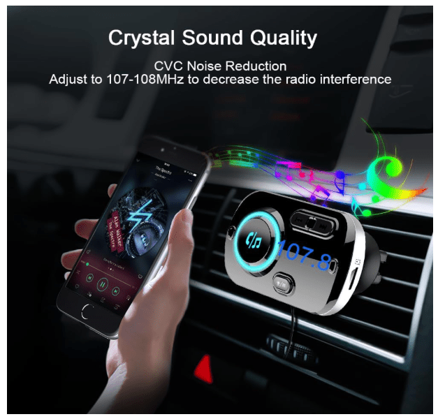 Transmetteur FM Bluetooth | Charge Rapide Double USB - Amascotech - auto