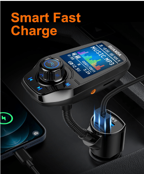 Transmetteur FM Bluetooth | Mains Libres Charge USB - Amascotech - auto